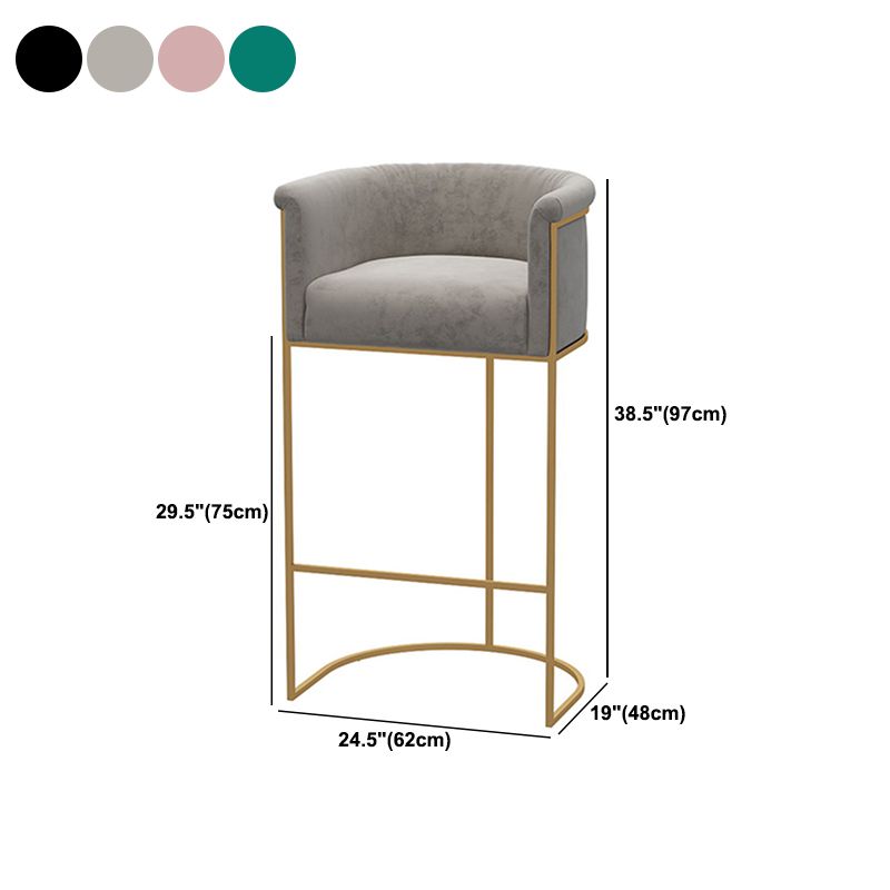 Bucket Seat Bar Stools Scandinavian Fabric Low Back Barstool for Restaurant