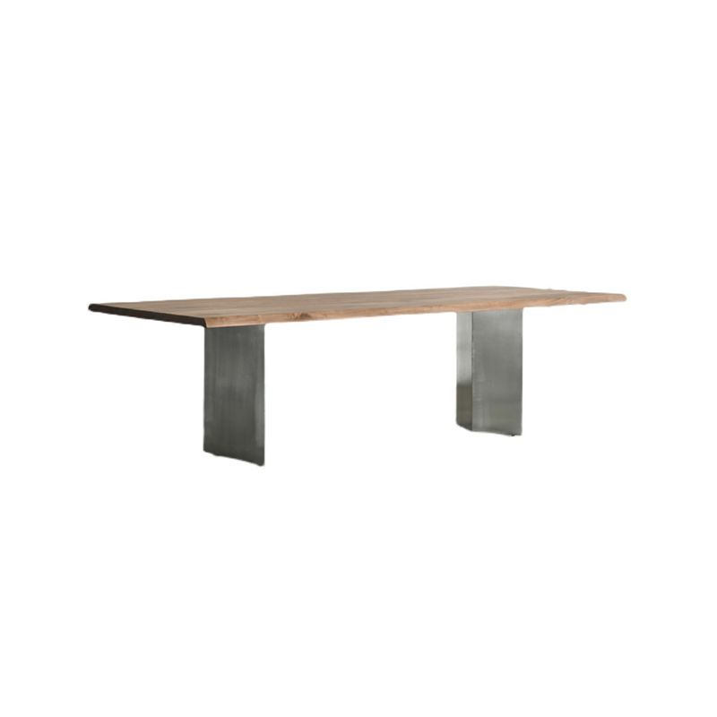 Rectangle Double Pedestal Luxury Dining Table Fixed Table with Solid Wood