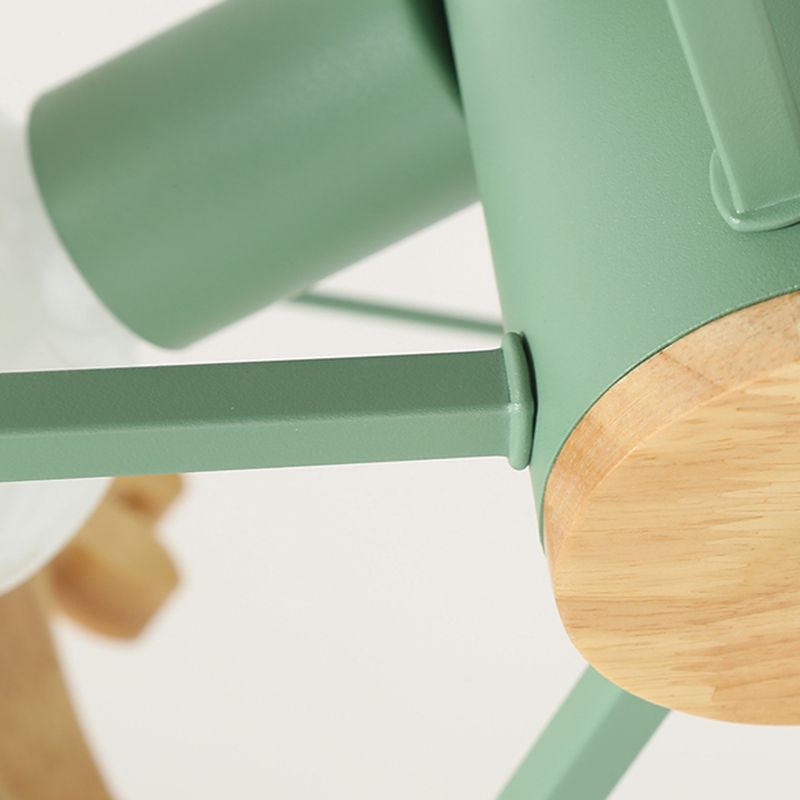 5-Light Spherical Branch Hanging Pendant Modern Macaron Style Metal Hanging Lighting