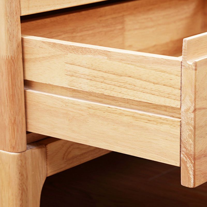 Contemporary Storage Chest Home Rubber Wood Chest with Drawers