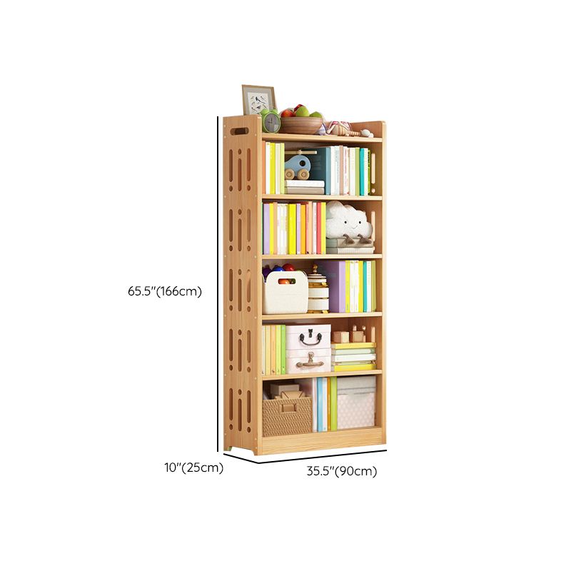 Contemporary Bookshelf Standard Wooden Closed Back Bookcase with Shelves