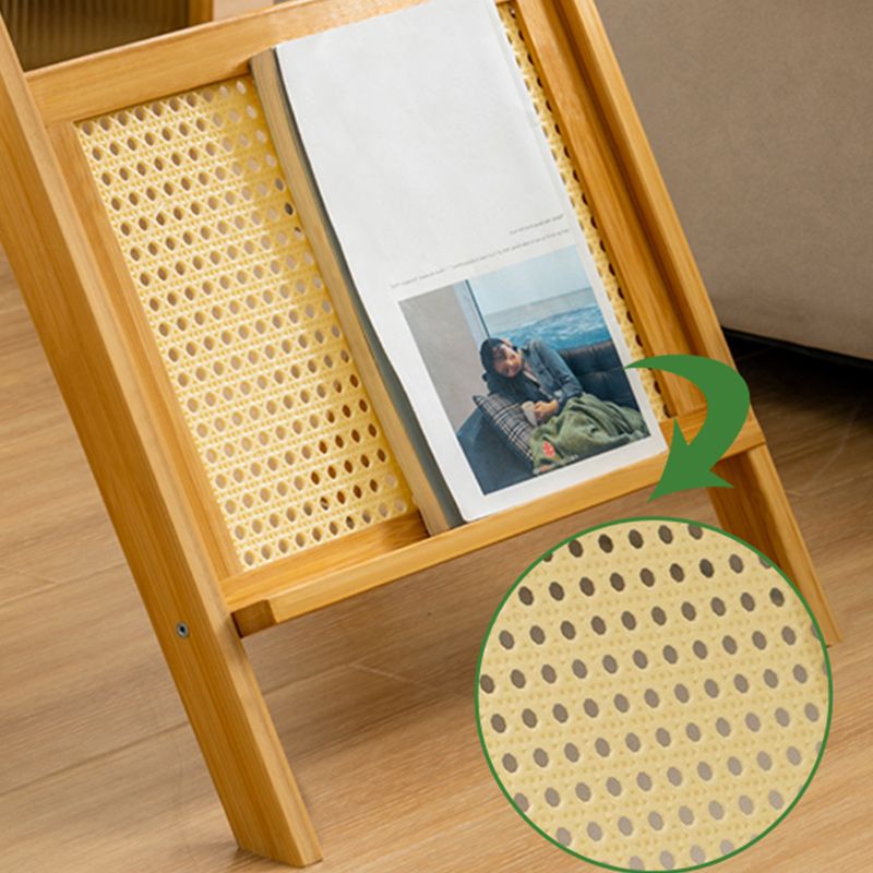 14" Wide Contemporary Corner Table Wood Storage Accent Side Table