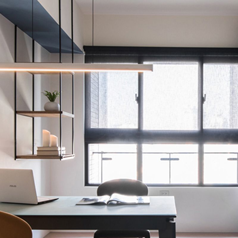 Noordse moderne hangende lichte eetkamer led eenvoudige rechthoek hangsellamp