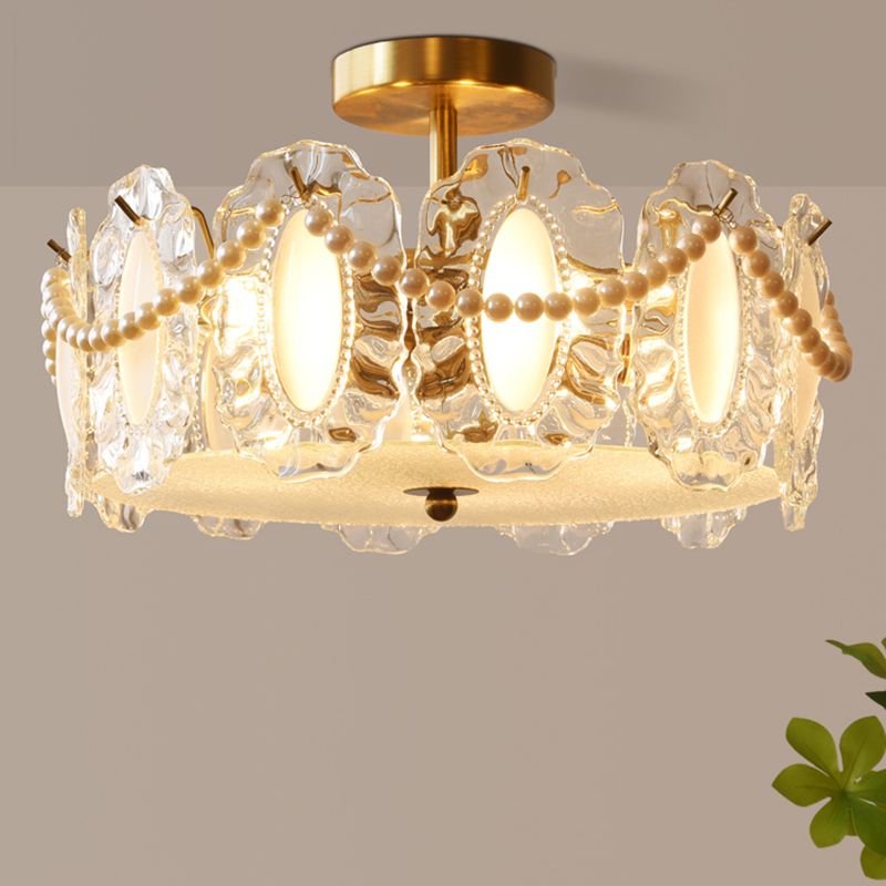 Contemporary Ceiling Light Glass Flush Mount Ceiling Light Fixture for Bedroom