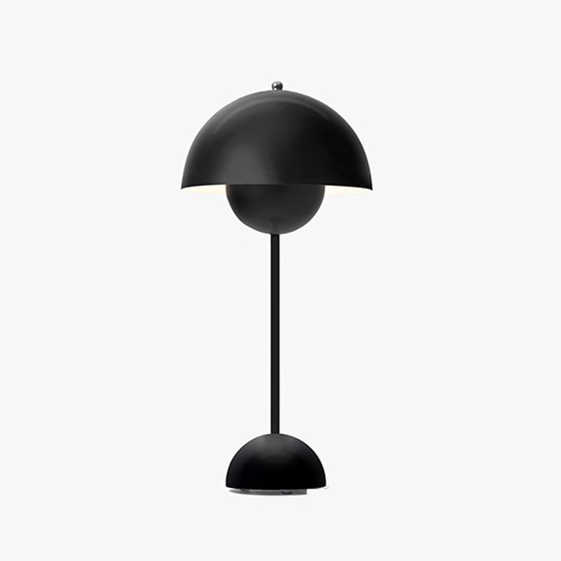Lampada da tavolo a cupola a 1 luce Lampade da comodino contemporanee in metallo per camera da letto