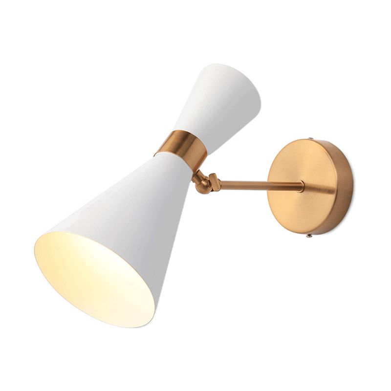 Postmodern Horn Shape Vanity Light with Iron Shade for Shower Room