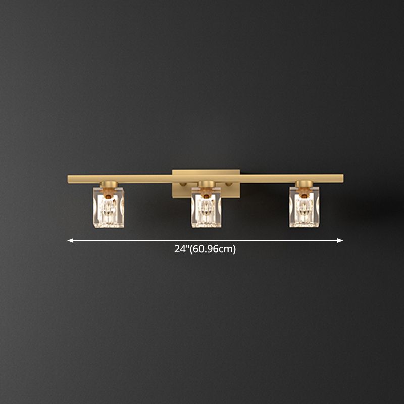 Éclairage mural d'applications murales contemporaines en cristal de cristal en bronze pour salle de bain