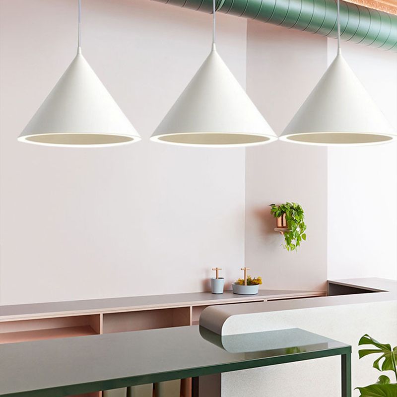 Conical Pendant Lighting Fixture Minimalist Style LED Metal Hanging Ceiling Light