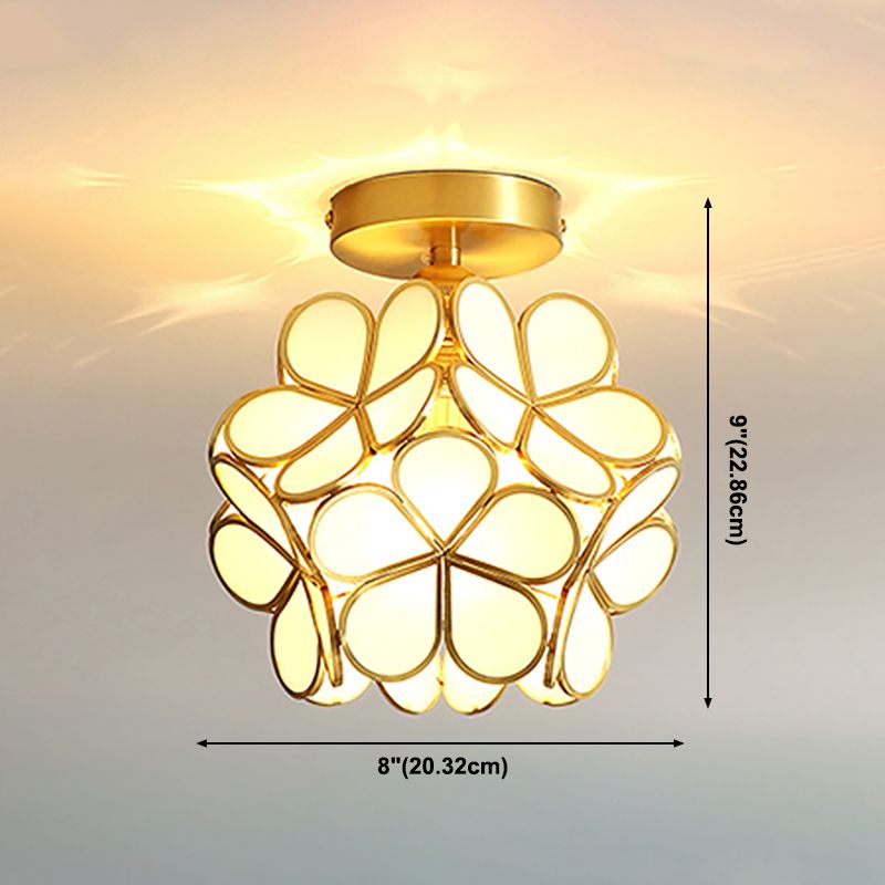 Plafonnier à 1 tête de style colonial, semi-plafonnier pour salon