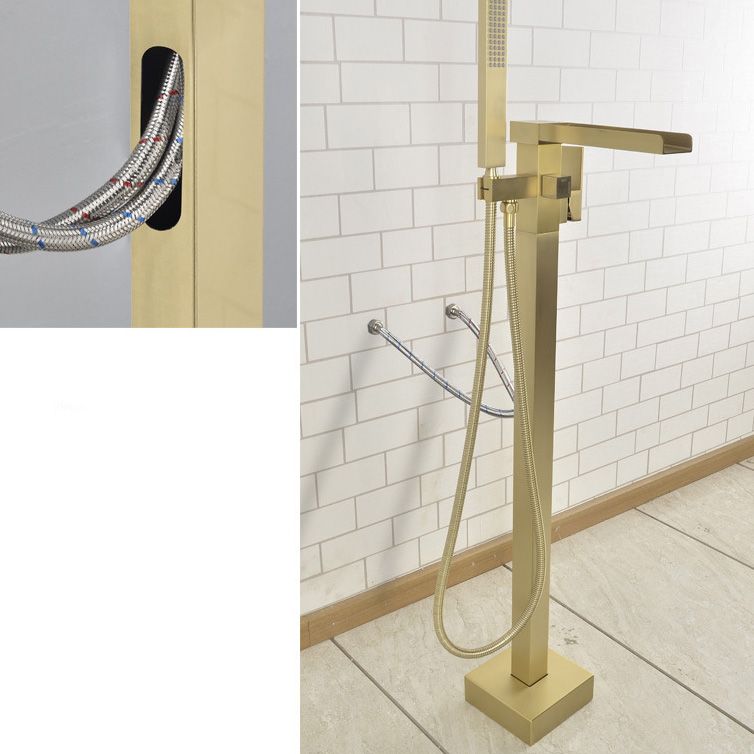 Modern Freestanding Tub Filler Trim Copper Floor Mounted Freestanding Bathtub Faucet
