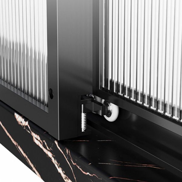 Black Framed Square Shower Enclosure Tempered Glass Shower Stall