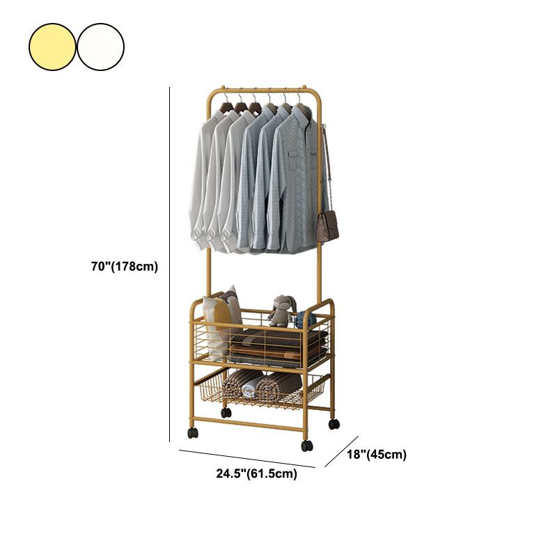 Contemporary Hall Stand Metal Storage Baskets Shelving Included Free Standing Coat Rack