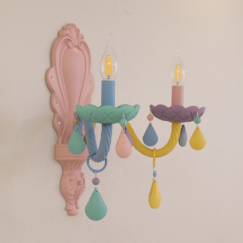 2 Lights Metal Wall Mounted Wall Lights Modern Exposed Bulb Wall Sconces Lighting Fixtures for Dining Room