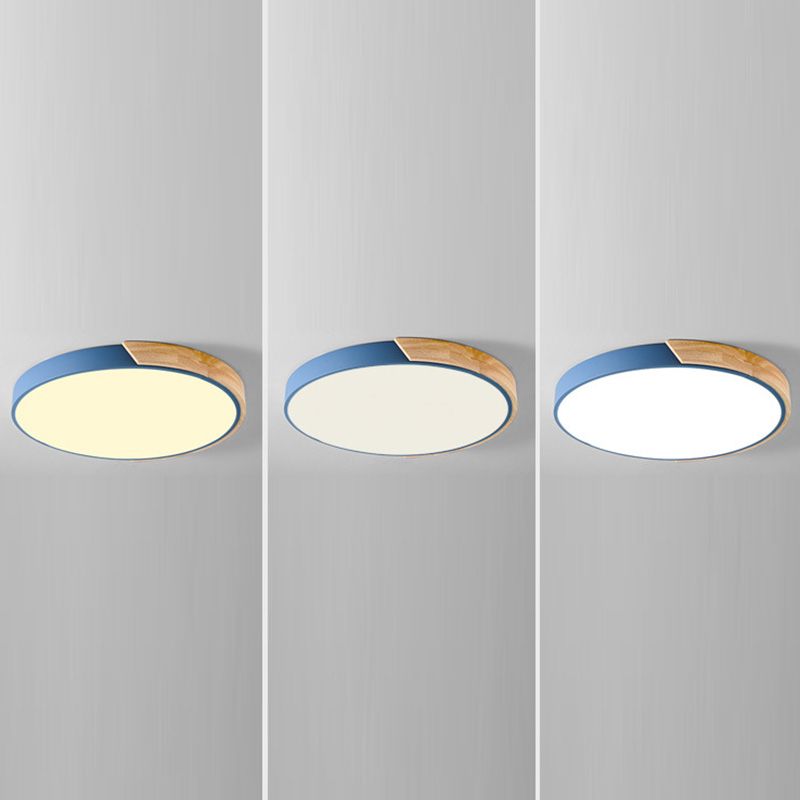 Plafondmontagelamp voor meisjesjongenskamer Macron-stijl Inbouwlamp van metaal en houten frame