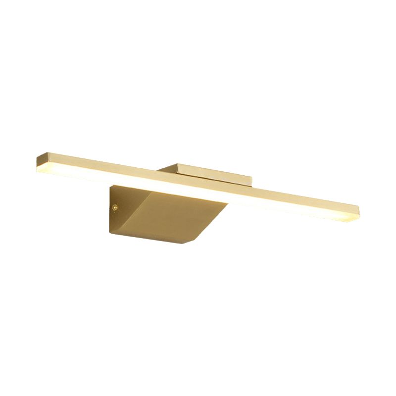 16"/21.5" W Metallic Streamlined Wall Lamp Simplicity LED Gold Vanity Sconce Light for Bathroom