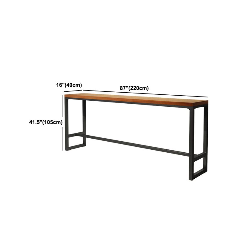 Solid Wood Pub Height Table Trestle Industrial Pub/Bar Dining Table
