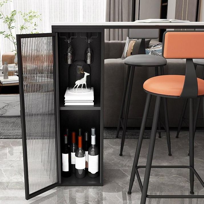 Industrial Sintered Stone 1/2/5 Pieces Bar Table Set Rectangle Bar Table with Metal Legs