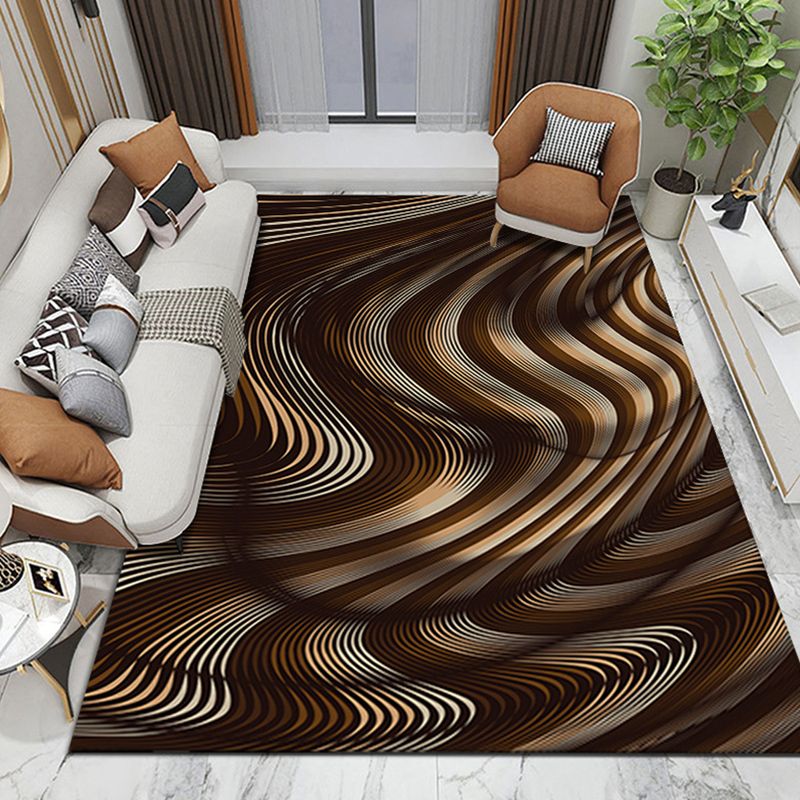 Purple Abstract Graphic Rug Polyester Modern Rug Washable Rug for Home Decor