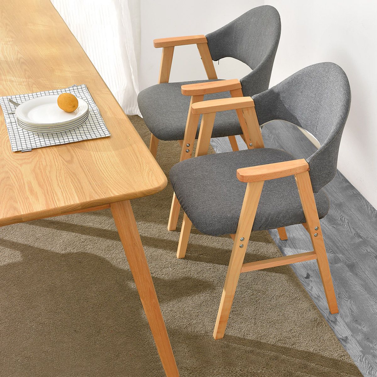 Silla de comedor de madera de estilo moderno con respaldo abierto, sillón lateral de comedor para cocina