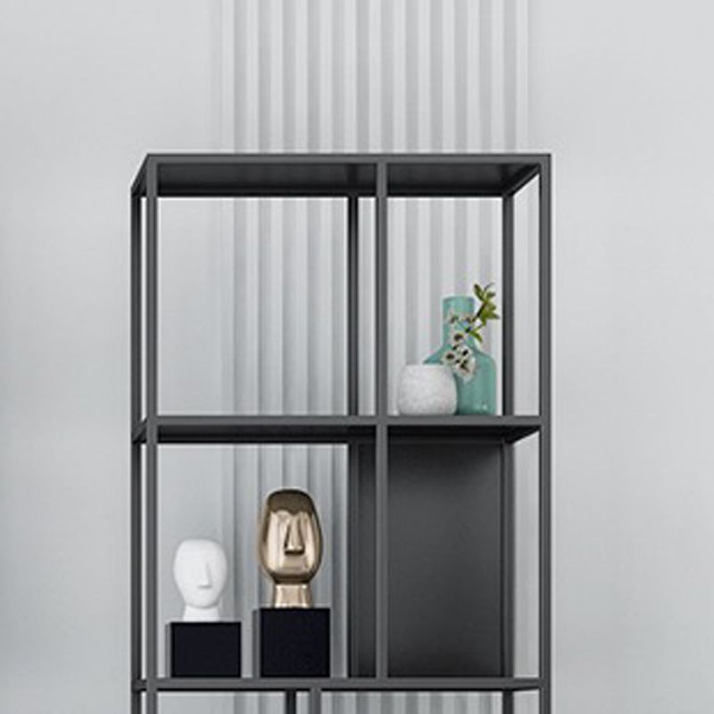 Open Metal Bookcase Industrial Rectangular Shelf for study room