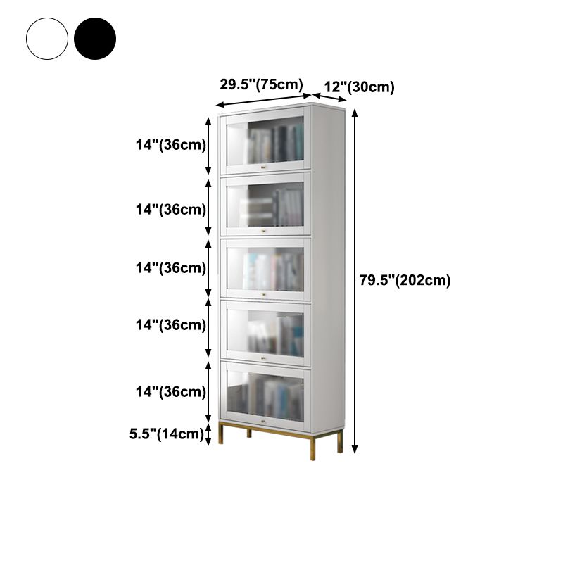 11.81 "W Bookcase Glam Style Scaffale per la casa e l'ufficio con porta