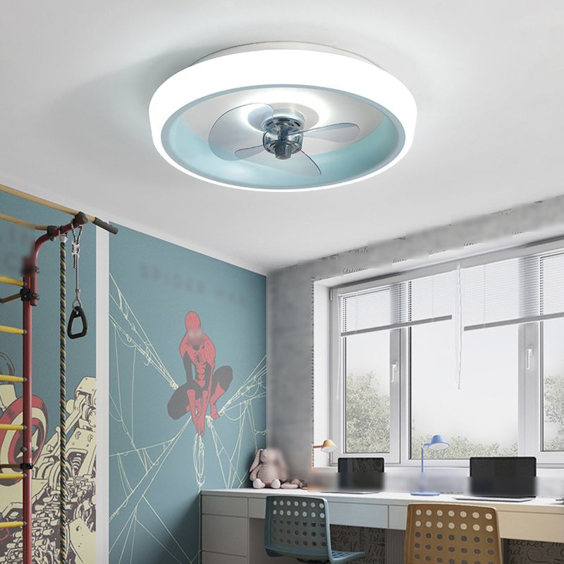 Circle Metal Ceiling Fan Lamp Nordic LED Ceiling Mounted Lighting
