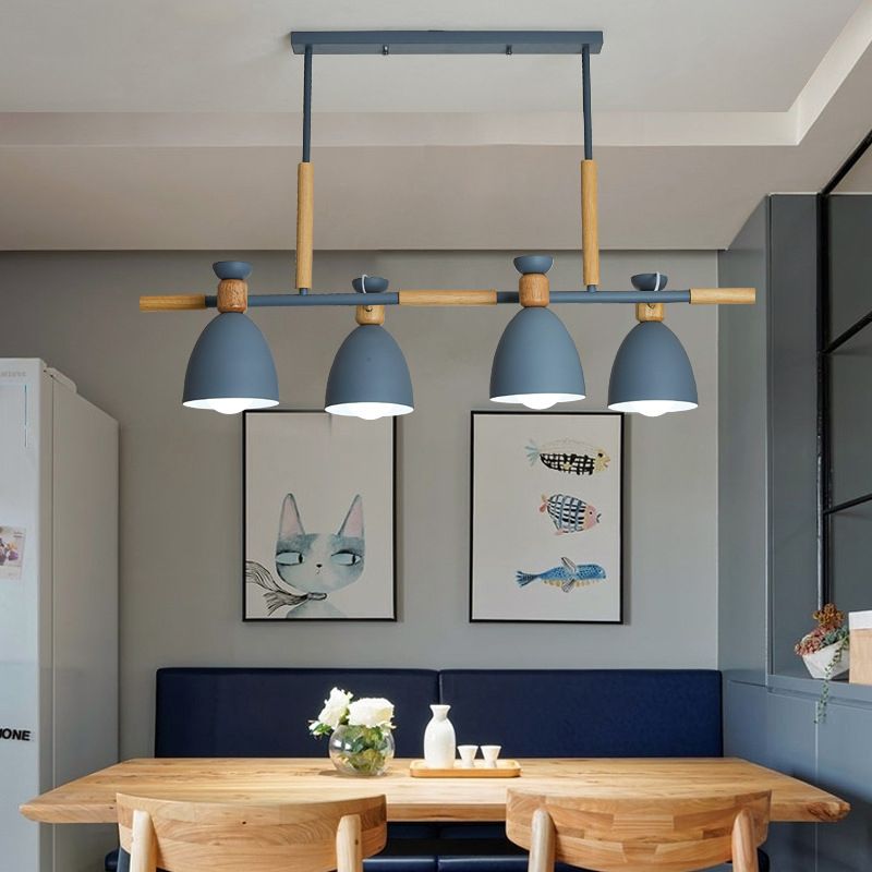 Contemporary Island Light Macaroon Metal Pendant Lighting Fixture for Dining Room