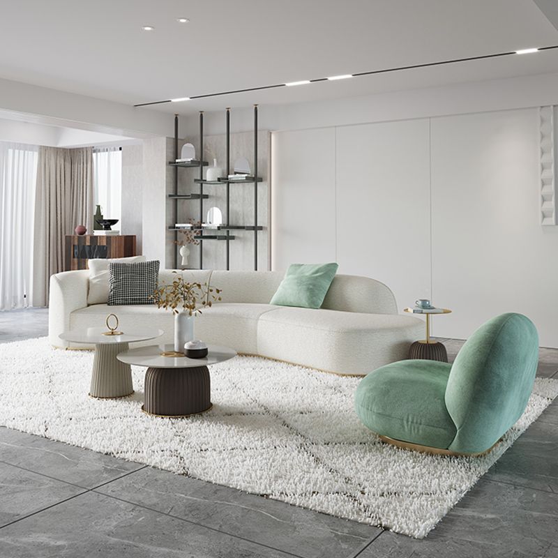 Modern Style Ceramic Veneer Material Design Coffee Table with Circular Shape