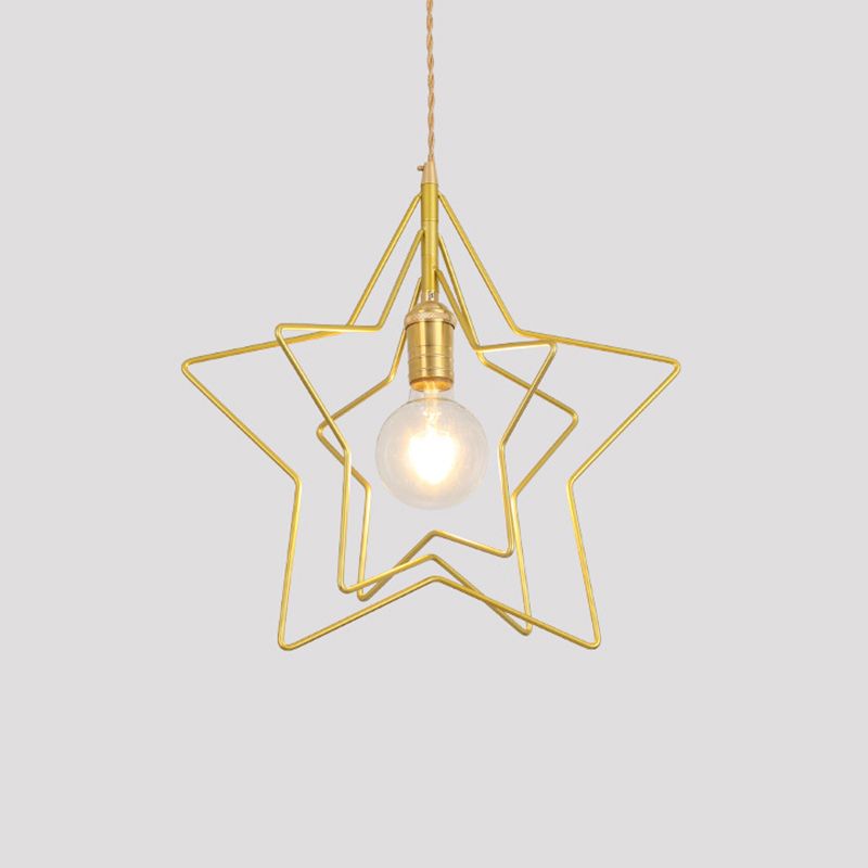 Comedor geométrico Luz de lámpara colgante de estilo loft techo colgante de oro de metal