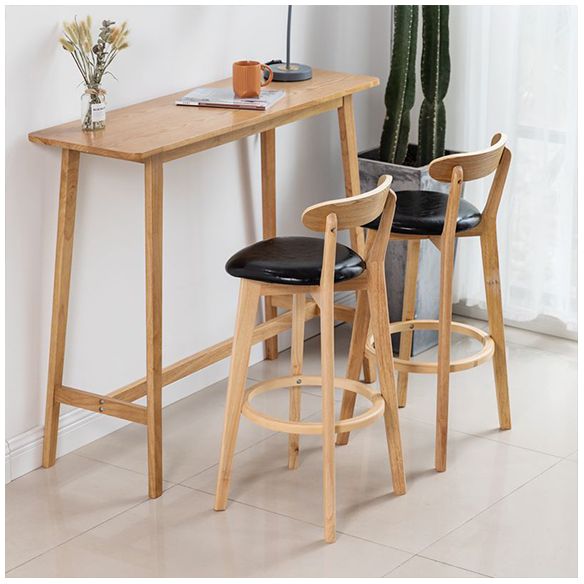 Taburete moderno sin brazos para mostrador, taburete de bar de estudio de madera con cojín y pedal