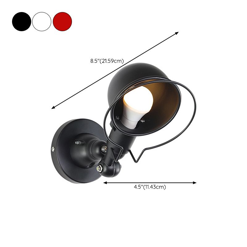 Modern Wall Sconce Dome Shape Wall Light with Metal Shade for Living Room