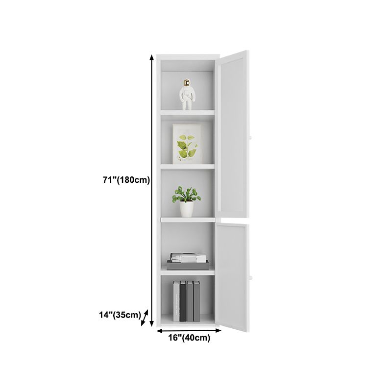 70.87"H Bookshelf Scandinavian Bookcase for Home Office with Door