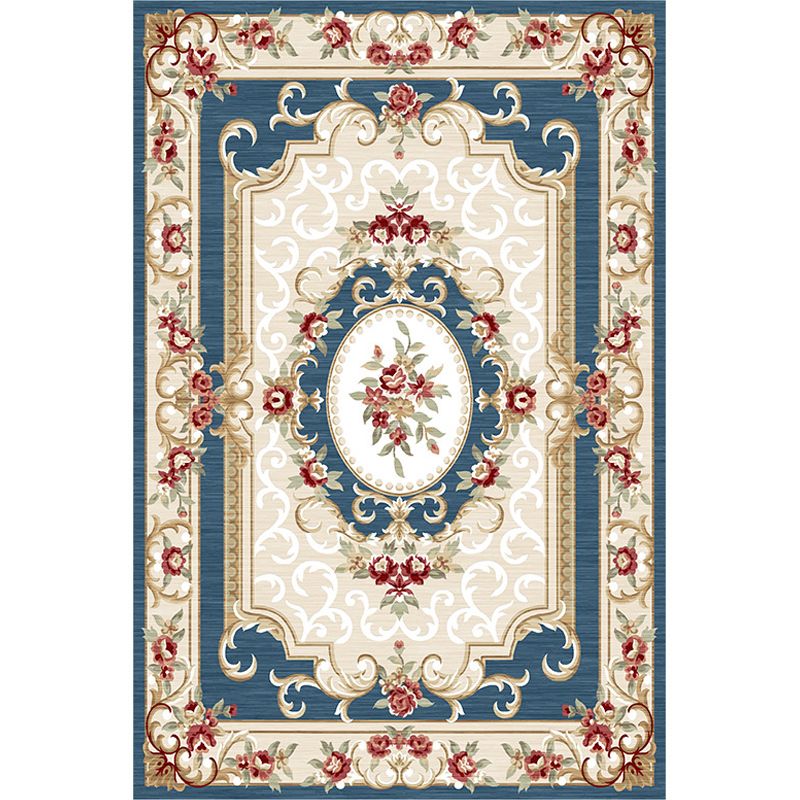 Southwestern Parlor Rug Multi Colored Floral Print Area Carpet Polyster Non-Slip Backing Pet Friendly Rug