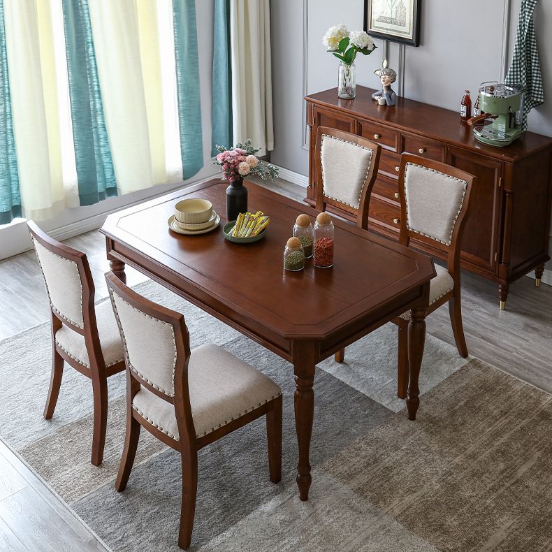 Modern Side Chair Upholstered Dining Chairs with Wooden Base for Dining Room