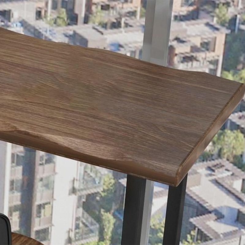 Industrial Style Bar Table Pine Solid Wood Double Pedestal Bar Dining Table