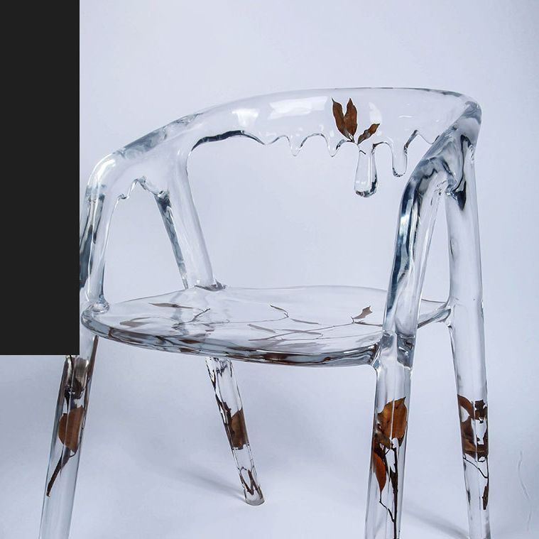 Modern Simple Arm Chair Resin Frame Dining Arm Chair for Dining Room