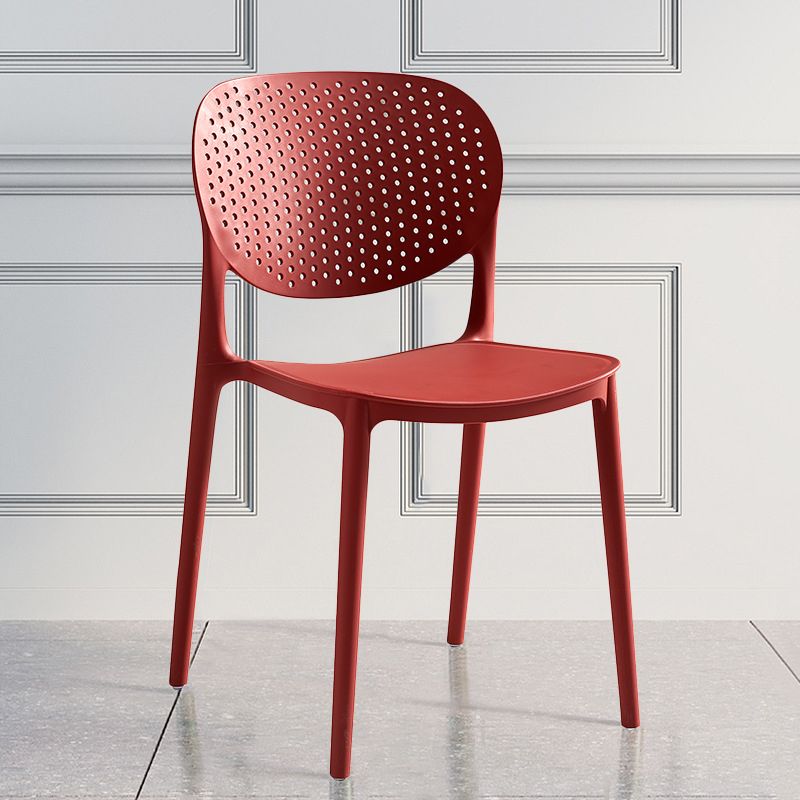 Indoor-Outdoor Plastic Dining Chair Open Back Stacking Side Chair