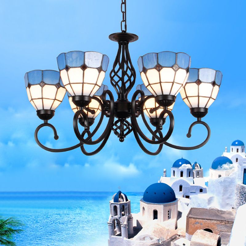 Lumo floreale vintage Luce artigianale in vetro artigianale per la sala