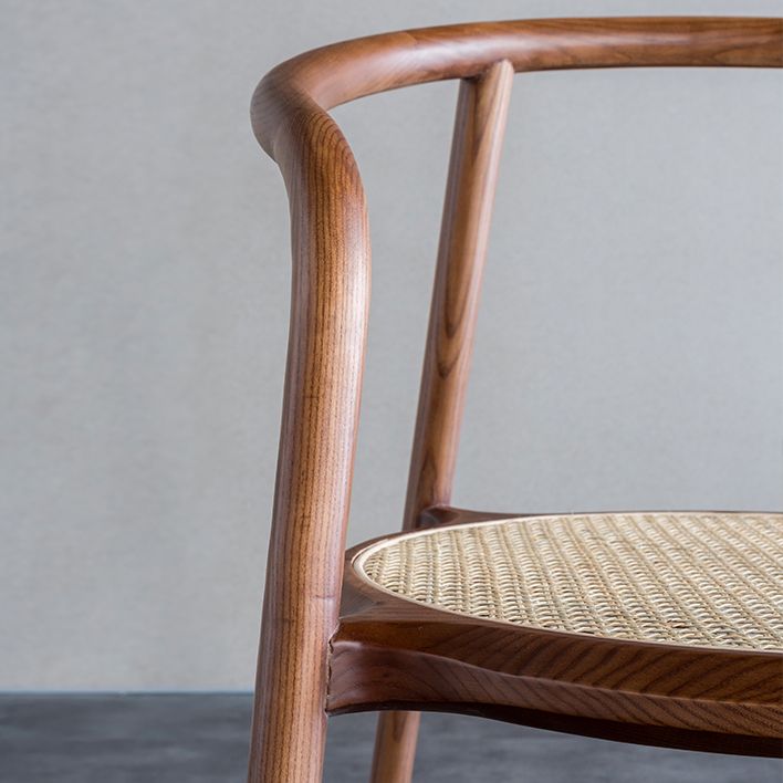 Indoor Solid Wood Dining Chair Open Back Dining Arm Chair for Dining Room