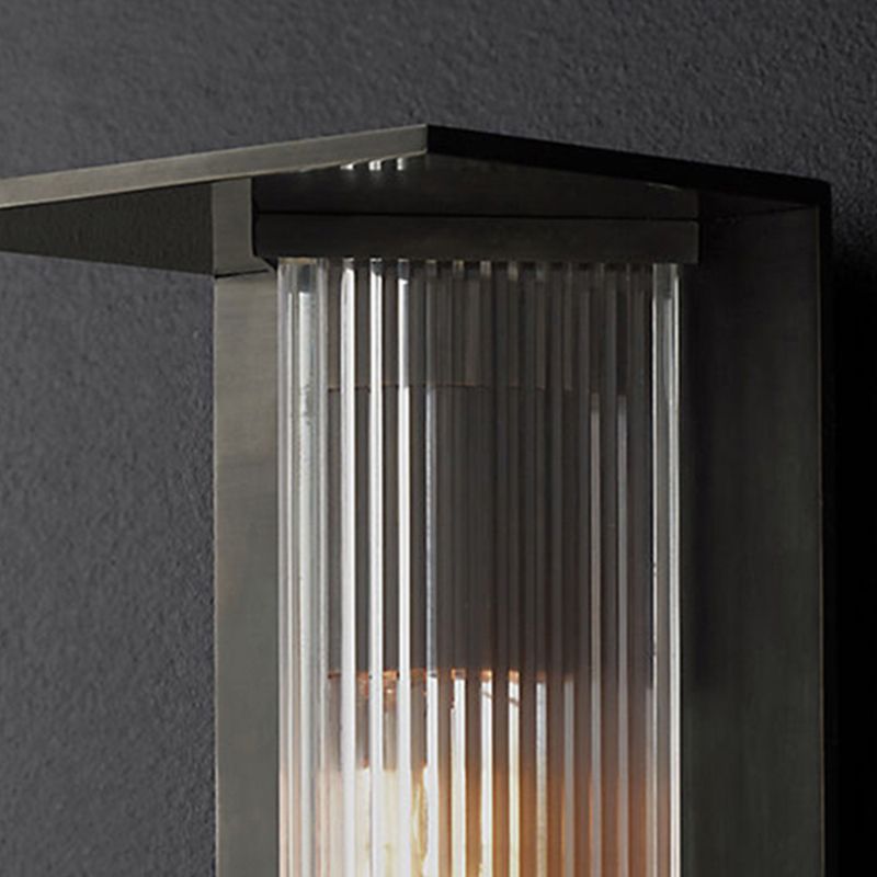 Contemporary Wall Sconce Black Outdoor Wall Light Fixture with Metal