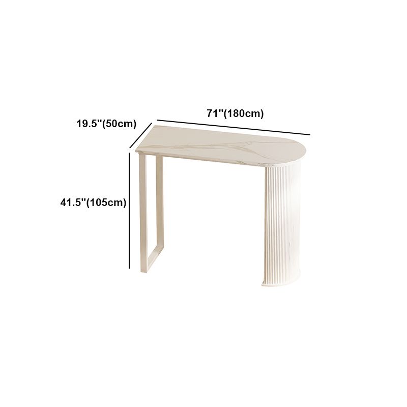 White Modern Style Specialty Bar Table in Faux Marble and Metal Milk Tea Shop Bar Table