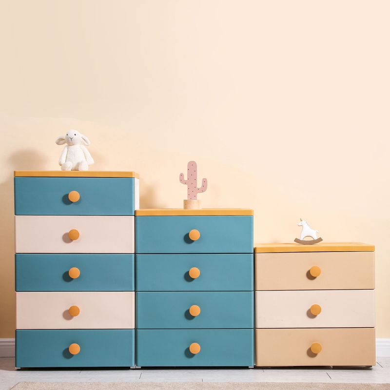 5-drawer Storage Cabinet with Legs Modern Non-Hanging Armoire