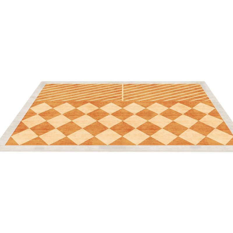 Orange Modern Carpet Polyester Graphic Area Carpet Washable Carpet for Drawing Room