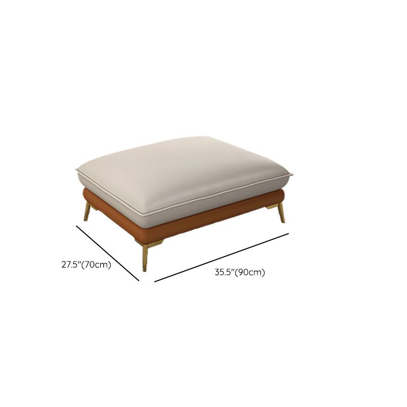 Glam Leather Living Room Seating Flared Arm Cushions White Settee