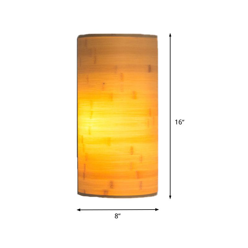 Halfrond postwandbevestiging verlichting Aziatische stijl Bamboo 2 bollen houten sconce lamp voor gang