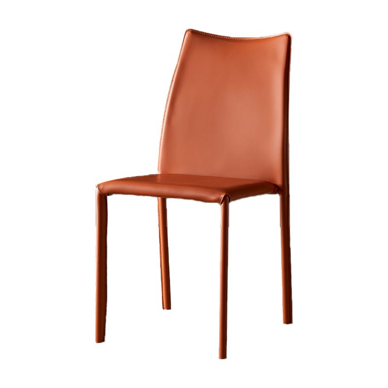 Chaises sans bras à dossier solide, chaises latérales de salle à manger empilables avec pieds en métal