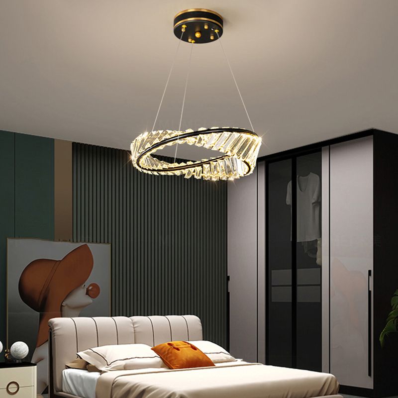 Lámpara de luz colgante de cristal de 1 luz lámpara de colgante LED moderna para dormitorio