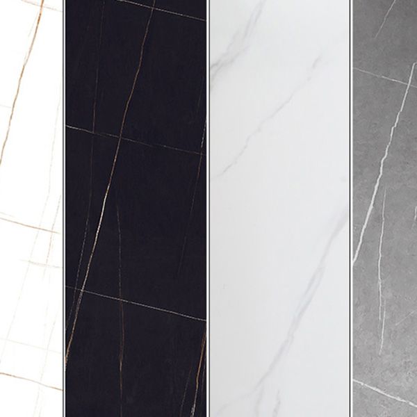 Modern Marble Table with Rectangle Table Top Black Sled Table - 42" H