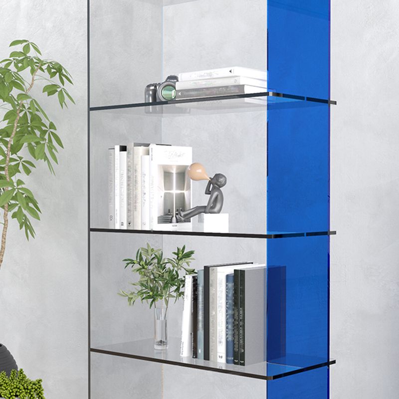Contemporary Open Back Vertical Bookshelf Geometric Acrylic Bookshelf