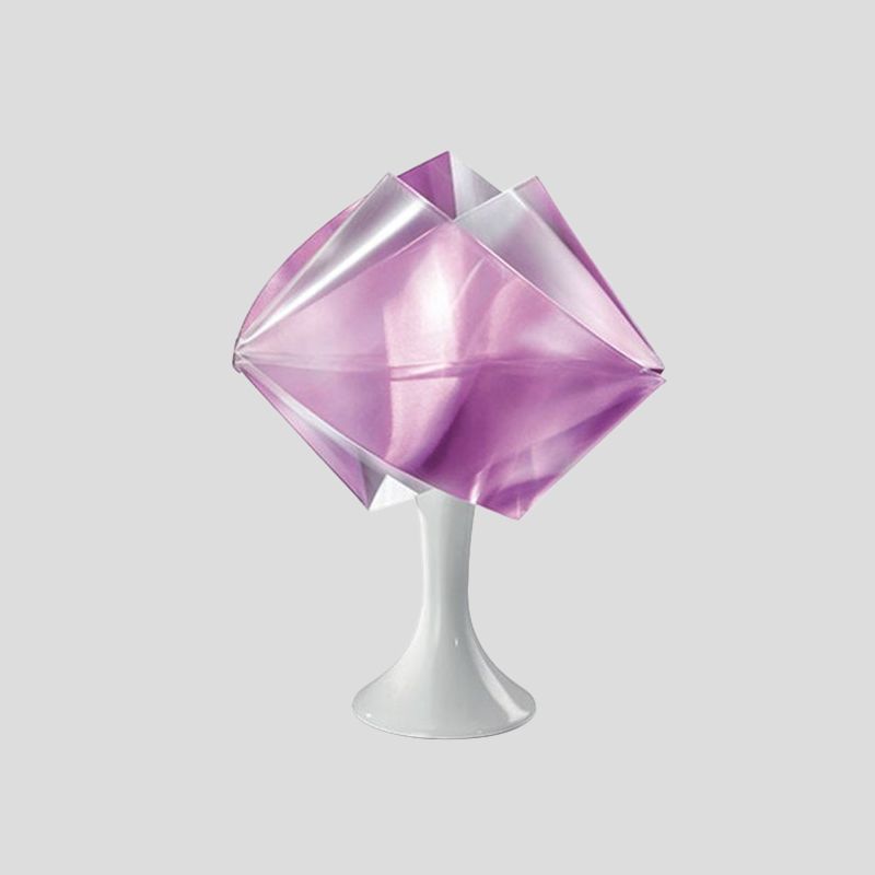 Lampada da comodino in ferro viola/giallo stile semplice con 1 lampadina, illuminazione da comodino in ferro con base per soggiorno